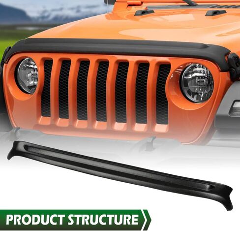 GRAND ORANGE Front Hood Guard Compatible with Jeep Wrangler JL 2018-2023, Fit Jeep Gladiator 2020-2022, Textured Black Hood Deflector Shield Guard in Saudi Arabia