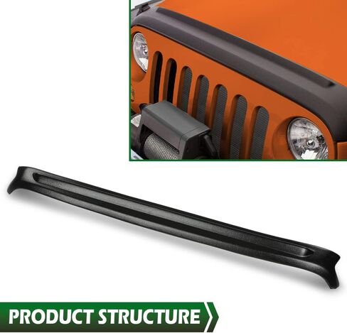 GRAND ORANGE Front Hood Guard Compatible with Jeep Wrangler JL 2018-2023, Fit Jeep Gladiator 2020-2022, Textured Black Hood Deflector Shield Guard in Saudi Arabia