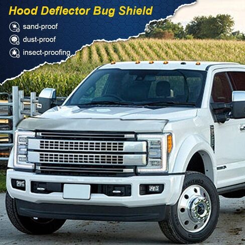 PIT66 غطاء محرك السيارة منحرف درع الحشرات متوافق مع 2017-2019 Ford F450 F550 Super Duty/Fit 2017-2018 Ford F250 F350 Super Duty Chrome in Saudi Arabia