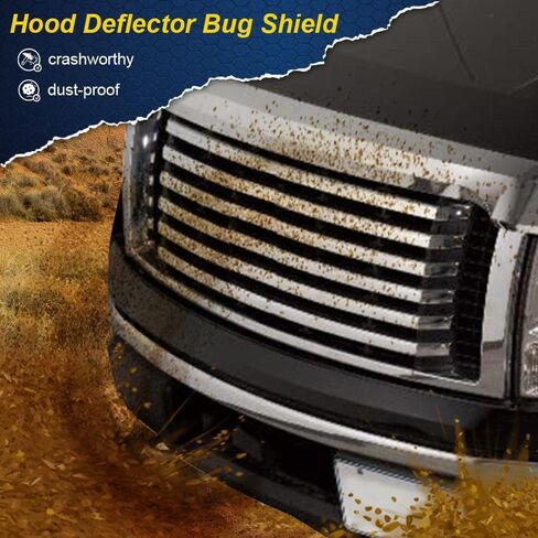 PIT66 غطاء محرك السيارة منحرف درع الحشرات متوافق مع 2017-2019 Ford F450 F550 Super Duty/Fit 2017-2018 Ford F250 F350 Super Duty Chrome in Saudi Arabia