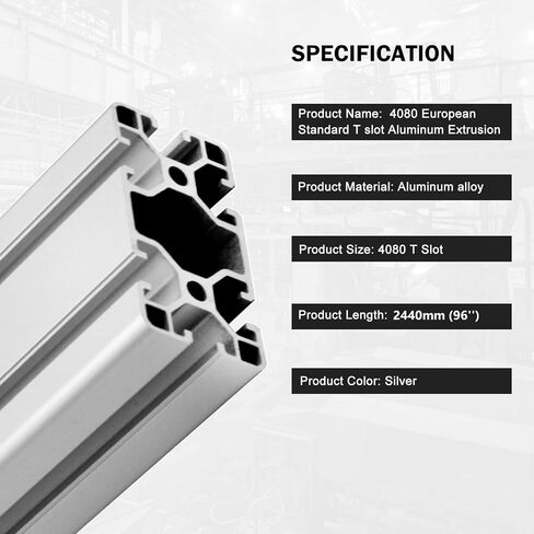 2Pack 4080 T Slot Aluminum Extrusion 1220mm Black Extruded Aluminum Profile 40x80 T-Slotted Framing European Standard Anodized Linear Rail for 3D Printer Accessories Parts in Kuwait