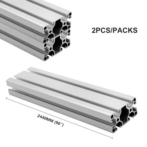 2Pack 4080 T Slot Aluminum Extrusion 1220mm Black Extruded Aluminum Profile 40x80 T-Slotted Framing European Standard Anodized Linear Rail for 3D Printer Accessories Parts in Kuwait