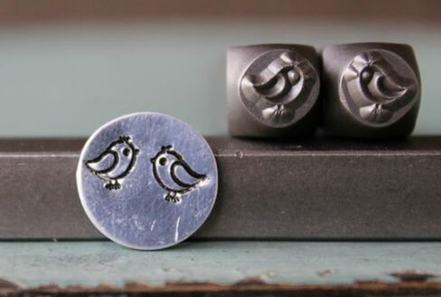 2 Stamp 5mm (Left and Right Facing) Chickie Birds Metal Punch Design Jewelry Stamp Set in Saudi Arabia