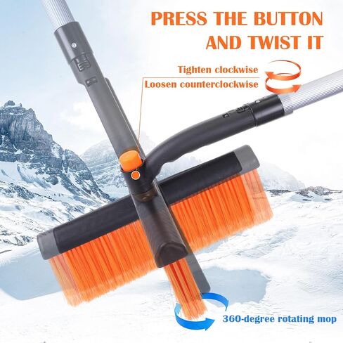 2 حزمة من فرشاة الثلج القابلة للتمديد 40 بوصة مع أداة إزالة الثلج مكشطة الثلج القابلة للفصل لشاحنة السيارة وسيارات الدفع الرباعي ومقبض إسفنجي للزجاج الأمامي للسيارة، ملحقات السيارة الشتوية شديدة التحمل (أسود) in Kuwait