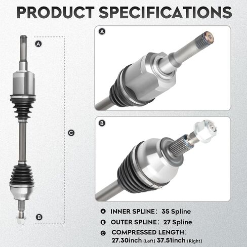 NEW Left Front Right Front CV Axle Shaft Assembly fits for Ford Escape S&SE 2013-2016 2.5L only for FWD, Naturally Aspirated, Driver and Passenger side, 2-Pack in Saudi Arabia
