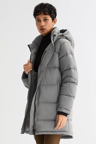 Orolay Women's Mid-Length Thickened Jacket with Detachable Hood Stand Collar Winter Puffer Jacket in Kuwait
