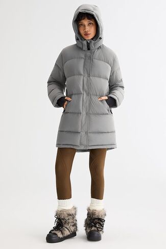 Orolay Women's Mid-Length Thickened Jacket with Detachable Hood Stand Collar Winter Puffer Jacket in Kuwait