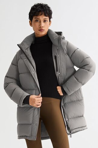 Orolay Women's Mid-Length Thickened Jacket with Detachable Hood Stand Collar Winter Puffer Jacket in Kuwait