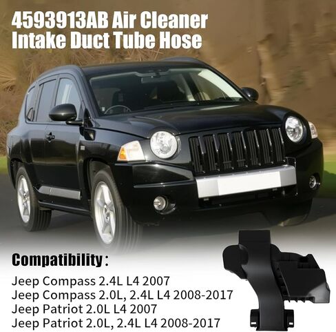4593913AB خرطوم أنبوب أنبوب مدخل منظف الهواء متوافق مع J eep Compass 2007-2017 Patriot 2007-2017 2.0L 2.4L، استبدل 4593913، 04593913AB، 04891646AB، 04891646AC، 04891646AD in Saudi Arabia