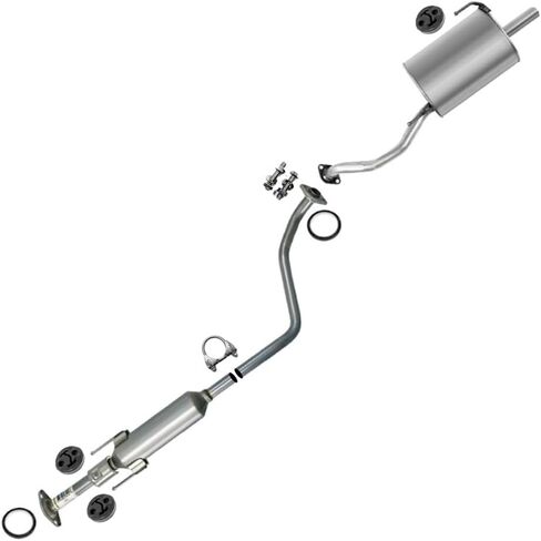 Exhaust Resonator and Muffler Exhaust Kit Compatible for 2012-2018 Nissan Versa 1.6L | Stainless Steel | Northeastern Exhaust | Free Gaskets, Clamp, Hangers and Bolt Kit included | Direct-Fit in Saudi Arabia