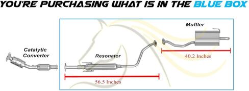 Exhaust Resonator and Muffler Exhaust Kit Compatible for 2012-2018 Nissan Versa 1.6L | Stainless Steel | Northeastern Exhaust | Free Gaskets, Clamp, Hangers and Bolt Kit included | Direct-Fit in Saudi Arabia