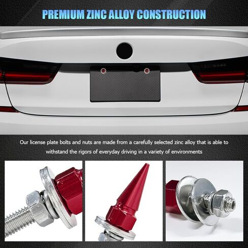 4PCS Spike License Plate Screw Fasteners, Motorcycle License Plate Bolts, Anti Theft License Plate Screw Frame Kit, Universal Spike License Plates Bolt Car Accessories for Cars Trucks (Blue) in Saudi Arabia