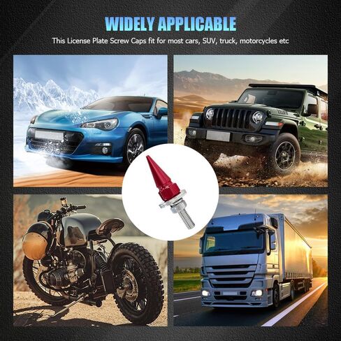 4PCS Spike License Plate Screw Fasteners, Motorcycle License Plate Bolts, Anti Theft License Plate Screw Frame Kit, Universal Spike License Plates Bolt Car Accessories for Cars Trucks (Blue) in Saudi Arabia