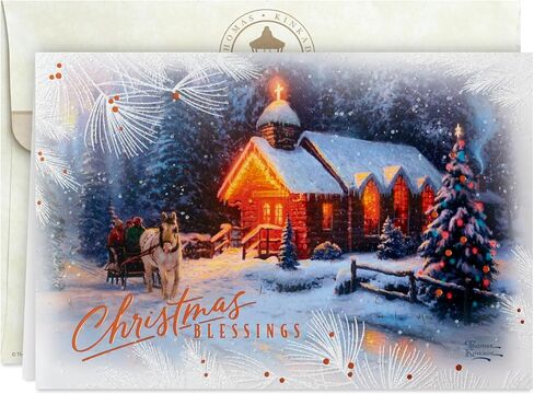 Hallmark Thomas Kinkade Christmas Cards (16 Cards and Envelopes) Christmas Blessing in Saudi Arabia