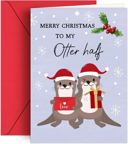 Christmas Card for Wife - 5" x 7" Romantic Christma's Card with Envelopes, Xmas Cards for Girlfriend, Lover, Unique Christmas Gifts for Wife from Husband Boyfriend, Early Xmas Gift Ideas in Saudi Arabia