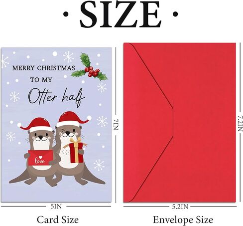 Christmas Card for Wife - 5" x 7" Romantic Christma's Card with Envelopes, Xmas Cards for Girlfriend, Lover, Unique Christmas Gifts for Wife from Husband Boyfriend, Early Xmas Gift Ideas in Saudi Arabia