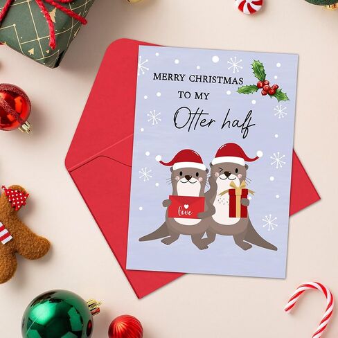 Christmas Card for Wife - 5" x 7" Romantic Christma's Card with Envelopes, Xmas Cards for Girlfriend, Lover, Unique Christmas Gifts for Wife from Husband Boyfriend, Early Xmas Gift Ideas in Saudi Arabia
