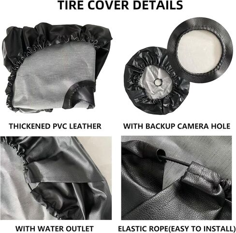 Adventure Moon Spare Tire Cover with Backup Camera Hole Leather Wheel Cover for Wrangler JL, Sport & Sahara (2018-2025) in Saudi Arabia