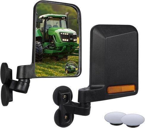 Universal Forklift Rearview Mirror, Square High-Definition Convex Mirror, Supports 360-Degree Rotation, Wide Field of View, Compatible with Multiple Forklift Models -1 Pair in Saudi Arabia