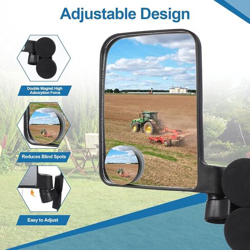 Universal Forklift Rearview Mirror, Square High-Definition Convex Mirror, Supports 360-Degree Rotation, Wide Field of View, Compatible with Multiple Forklift Models -1 Pair in Saudi Arabia
