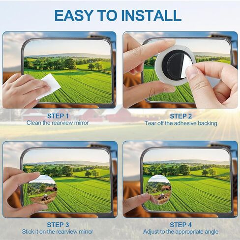 Universal Forklift Rearview Mirror, Square High-Definition Convex Mirror, Supports 360-Degree Rotation, Wide Field of View, Compatible with Multiple Forklift Models -1 Pair in Saudi Arabia