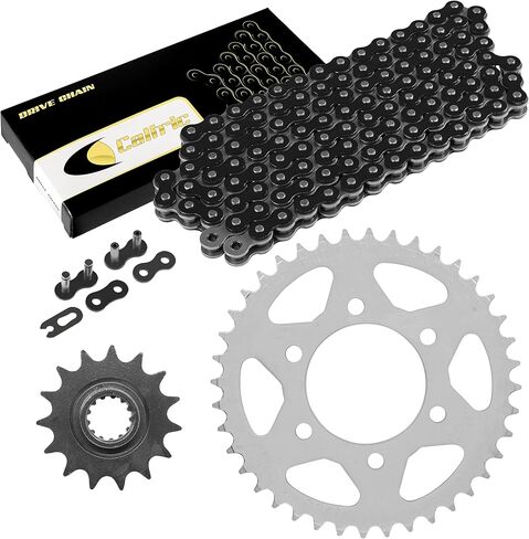 Caltric Black Drive Chain And Sprocket Kit Compatible with Kawasaki Zzr600 Zx600J 2005 2006 2007 2008 in Saudi Arabia