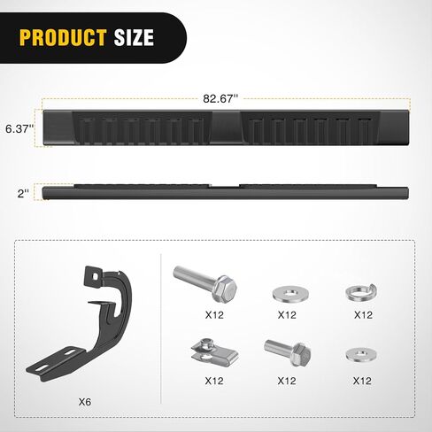 لوحات تشغيل Nilight لـ 2015-2024 Ford F-150 SuperCrew Cab Pickup 4 أبواب 2017-2024 Ford F-250 F-350 Super Duty Crew Cab 6 بوصة قضبان نيرف جانبية من الألومنيوم مقاومة للانزلاق، ضمان لمدة عامين in Saudi Arabia