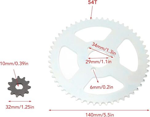 T8F Gear Chain Set, High Strength Front and Rear T8F Sprocket Chain Kit, Fit for Mini Dirt ATV Pocket Bikes in Saudi Arabia