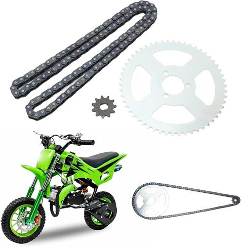 T8F Gear Chain Set, High Strength Front and Rear T8F Sprocket Chain Kit, Fit for Mini Dirt ATV Pocket Bikes in Saudi Arabia