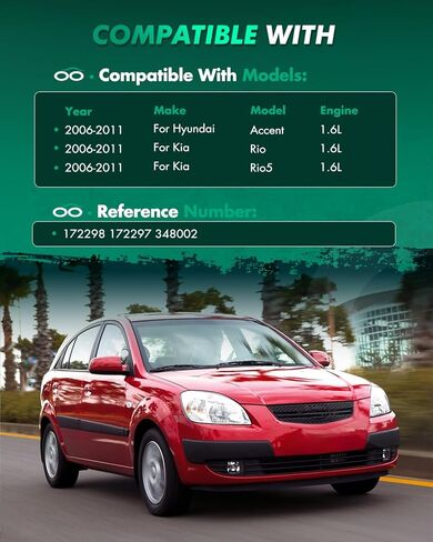SCITOO دعامة سريعة، مجموعة دعامة أمامية كاملة وممتصات الصدمات الخلفية تناسب 2006-2011 لسيارة Hyundai Accent 2006-2011 لكيا ريو 2006-2011 لكيا Rio5 172298 172297 348002، 4 قطع in Saudi Arabia