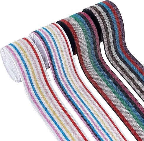 BENECREAT 8 Yards Flat Elastic Band, 1.57 Inch 4 Colors Elastic Band Tape Wide Non-Slip Elastic Ribbon for DIY Garment Sewing Crafts Belt Waistband Sports Shorts in Saudi Arabia