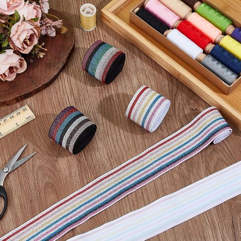 BENECREAT 8 Yards Flat Elastic Band, 1.57 Inch 4 Colors Elastic Band Tape Wide Non-Slip Elastic Ribbon for DIY Garment Sewing Crafts Belt Waistband Sports Shorts in Saudi Arabia