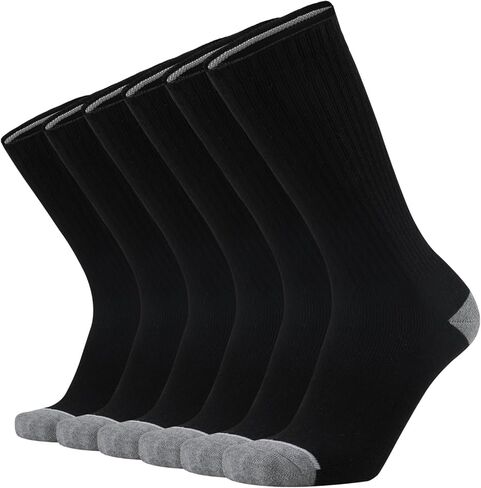 KMM Men's Cotton Full Thick Cushion Crew Socks Moisture Wicking Control Heavy Duty Work Boot Anti Sweat Blisters 10 Pairs in Kuwait