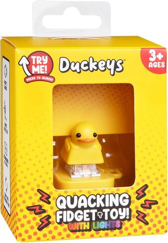 Duckeys Quacking Fidget Toy with Lights (Yellow), Hilarious Quacking Sound, USB-C Rechargeable, Keychain Portable in Saudi Arabia
