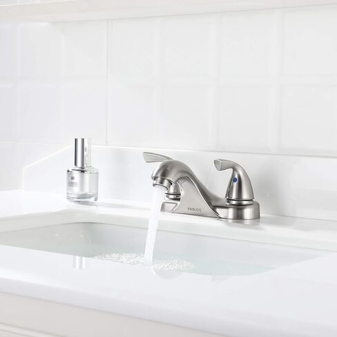 PARLOS Two-Handle Bathroom Sink Faucet with Metal Drain Assembly and Supply Hose, Lead-Free cUPC,Brushed Nickel,13622 in Kuwait