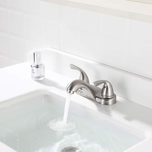 PARLOS Two-Handle Bathroom Sink Faucet with Metal Drain Assembly and Supply Hose, Lead-Free cUPC,Brushed Nickel,13622 in Kuwait