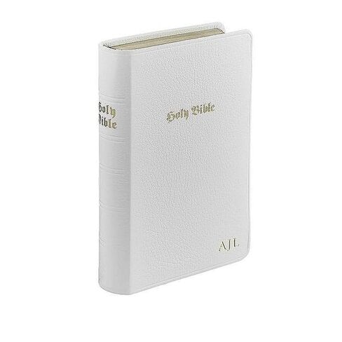 The Holy Bible - Graphic Image Leather Bound Book White - Fine Collectible Edition - Made in USA in Saudi Arabia
