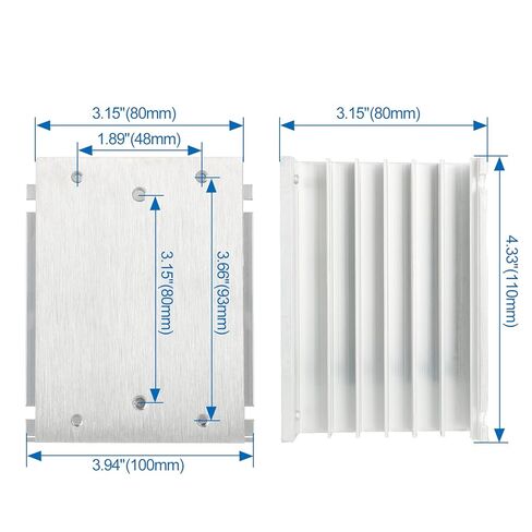 Baomain Aluminum Heat Sink SSR Dissipation for Single Phase Solid State Relay 10A - 100A in Kuwait