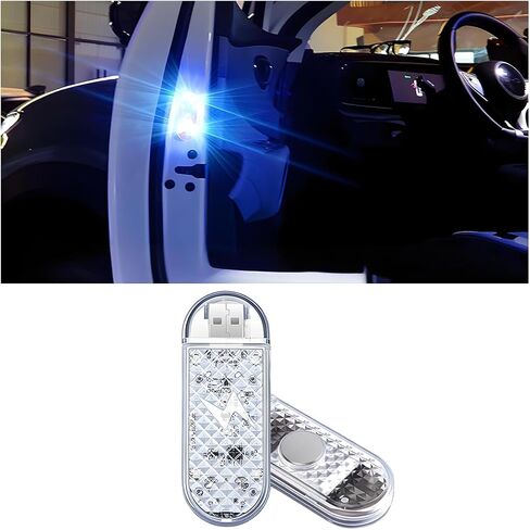 Car Door LED Warning Lights, 2PCS Roadside High Brightness Vehicle Flashing Flares Safety Signal Lamp, Rechargeable Automotive Strobe Lights, Universal for SUV RV Truck (Red) in Kuwait