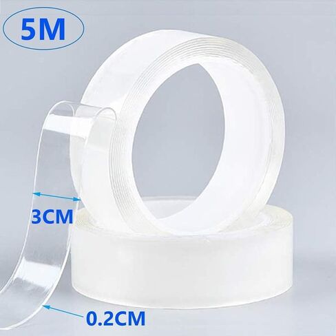 Extra Large Single Sided Tape Heavy Duty Removable 1.18 Inch x 160 Inch, Clear & Tough Nano Tape, Multipurpose Mounting Tape Picture Hanging Strips in Saudi Arabia