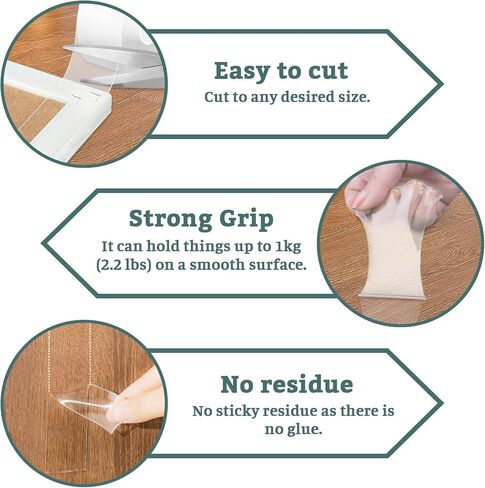 Extra Large Single Sided Tape Heavy Duty Removable 1.18 Inch x 160 Inch, Clear & Tough Nano Tape, Multipurpose Mounting Tape Picture Hanging Strips in Saudi Arabia