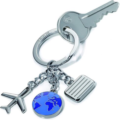 TROIKA PATENT CHAIN – KR10-60/GM – Key Chain with Chain – Includes Carabiner Hook – 6 Lockable Rings – Brass, Metal – Shiny – Black Chrome Original, black, 13cm, Modern in Saudi Arabia
