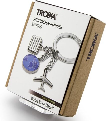 TROIKA PATENT CHAIN – KR10-60/GM – Key Chain with Chain – Includes Carabiner Hook – 6 Lockable Rings – Brass, Metal – Shiny – Black Chrome Original, black, 13cm, Modern in Saudi Arabia