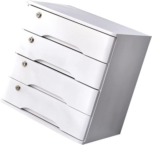 Solid Wood Storage Box - File Cabinet A4 Flat File Cabinet with Lock, Desktop Drawer Storage Cabinet, Wooden Storage Box, Desk Organizers with Lock (3 Layer) in Saudi Arabia