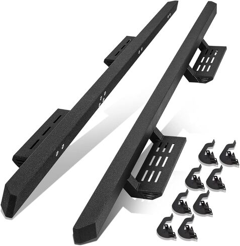 DNA MOTORING 6 Inch Wide Flat Running Boards Side Step Bars Compatible with 19-25 Silverado Sierra 1500/20-25 Silverado Sierra 2500 3500 Crew Cab, STEPB-A-0012 in Saudi Arabia