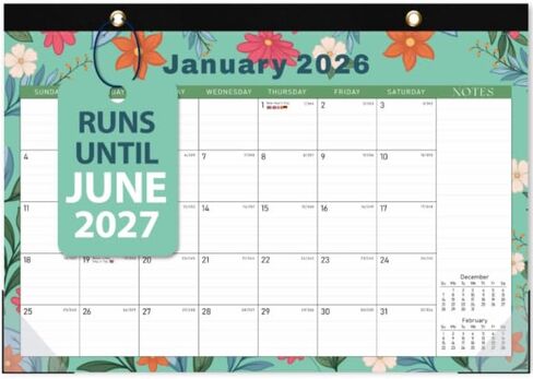 2026 Desk Calendar, Monthly Desktop/Wall Calendars, Jan 2026 - Jun 2027, Large Size 17"x12" Table Calendar for Desk Accessories and Home, School, Office Supplies in Kuwait