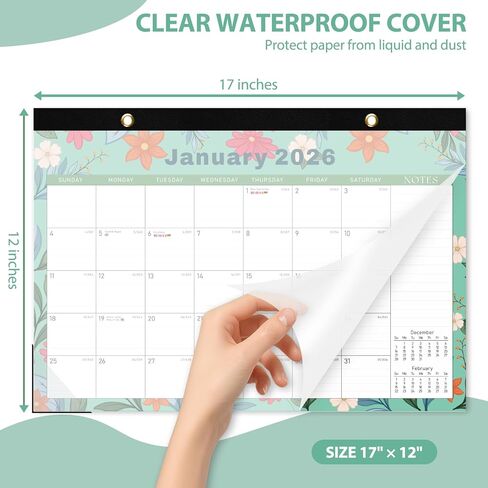 2026 Desk Calendar, Monthly Desktop/Wall Calendars, Jan 2026 - Jun 2027, Large Size 17"x12" Table Calendar for Desk Accessories and Home, School, Office Supplies in Kuwait