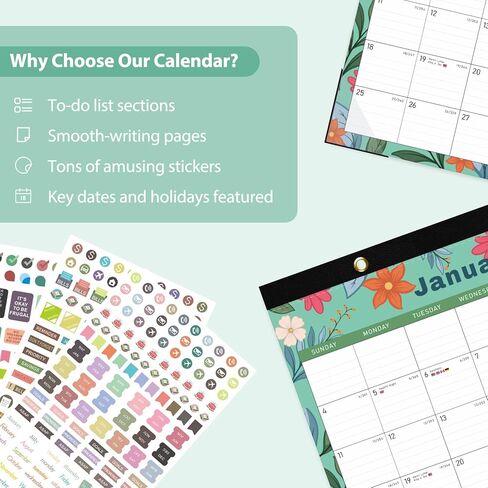 2026 Desk Calendar, Monthly Desktop/Wall Calendars, Jan 2026 - Jun 2027, Large Size 17"x12" Table Calendar for Desk Accessories and Home, School, Office Supplies in Kuwait