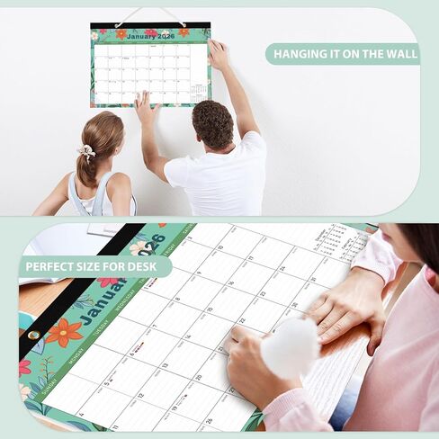 2026 Desk Calendar, Monthly Desktop/Wall Calendars, Jan 2026 - Jun 2027, Large Size 17"x12" Table Calendar for Desk Accessories and Home, School, Office Supplies in Kuwait