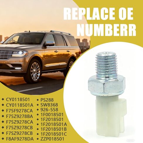 Oil Pressure Sensor Switch Compatible with Ford Lincoln Replaces# SW8368 PS288 For Explorer, F150/ F250/ F350, Transit 150/250/ 350, Mustang, MKZ, Navigator, Fixes Oil Warning Light in Kuwait